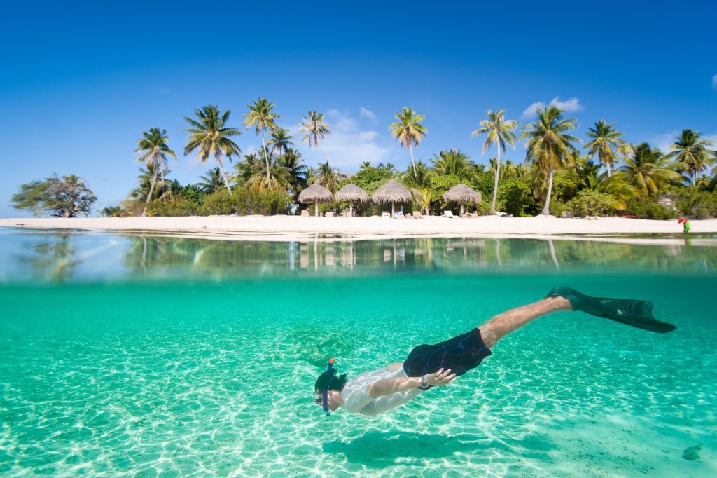 Man Snorkeling in Saona
