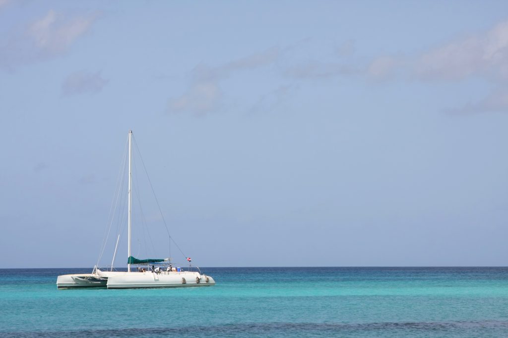 Catamaran in caribbean sea